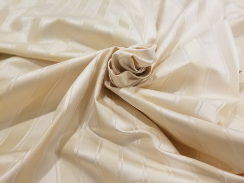 Cream Striped Silk Damask Fabric by Beacon Hill