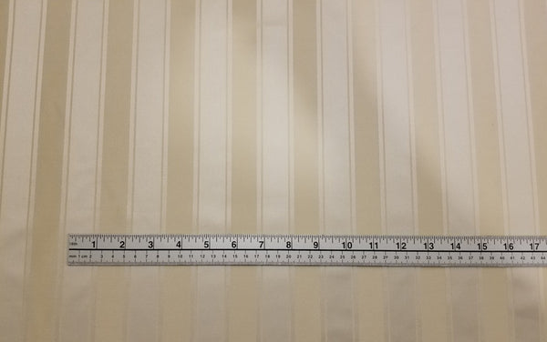 Cream Striped Silk Damask Fabric by Beacon Hill with Ruler
