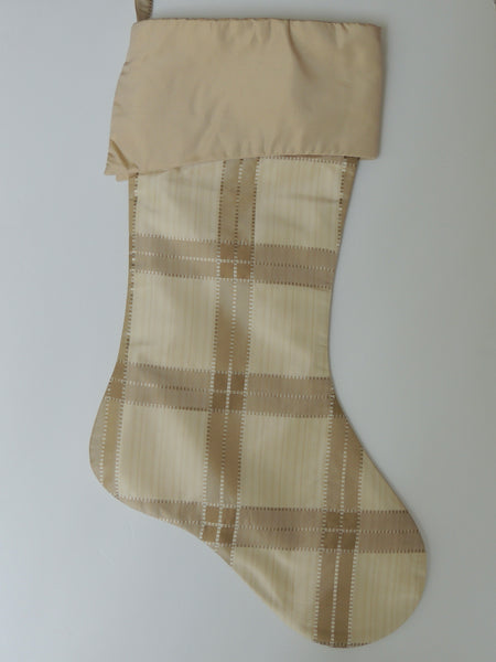 Brown and Gold Wide Check Stocking