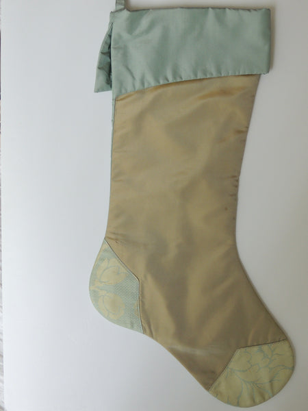 Blue Beige Toe and Heel Pattern Stocking