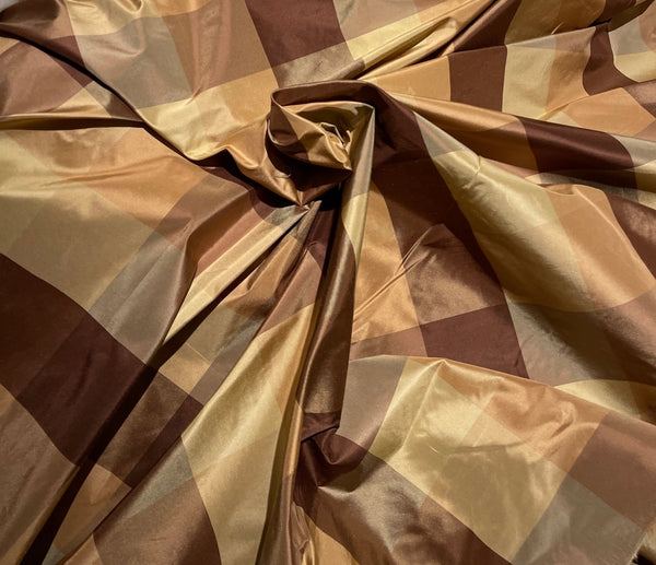Brown Plaid Silk Taffeta by Beacon Hill