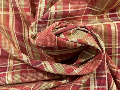 Robert Allen Red and Gold Plaid Fabric