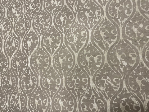 Vintage Clarence House Hand Blocked Print on Silk Dupioni Fabric