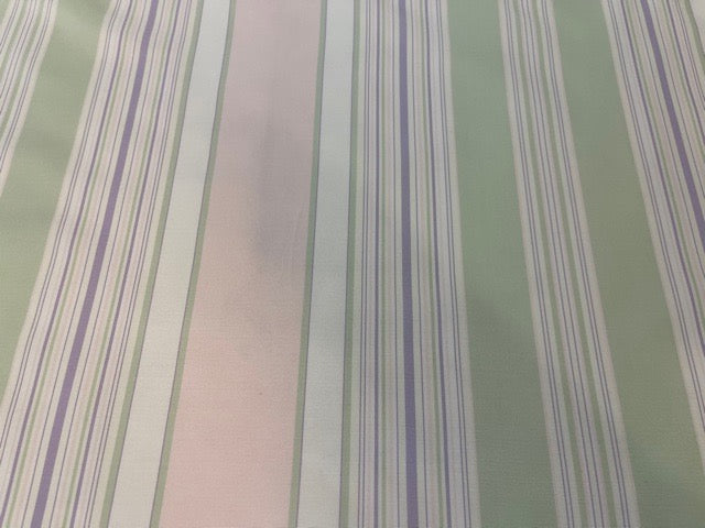 Cowtan & Tout Striped Silk Taffeta Fabric - pink, green, mauve