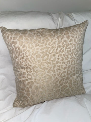 Schumacher Gold/Cream Leopard Print Pillow